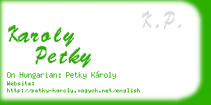 karoly petky business card