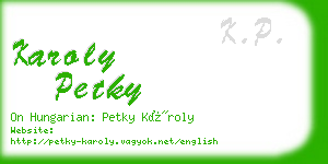 karoly petky business card